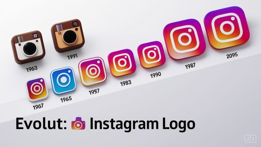 Evolution of Instagram logo representation fictional